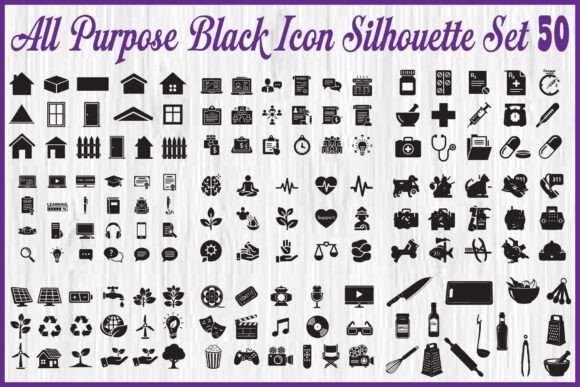 Download All Purpose Black Silhouette Set - Set Collection