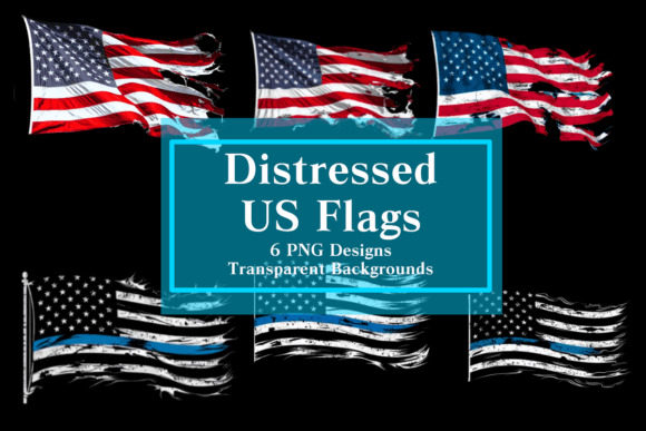 Download Edgy Distressed US Flag Clipart Set PNG - Set Collection