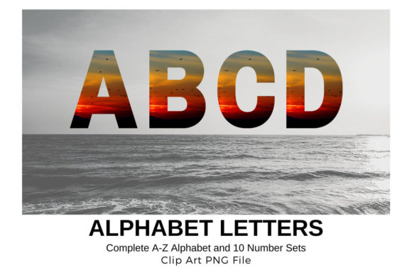 Download Sunset Sky Alphabet Sublimation Fonts - Set Collection