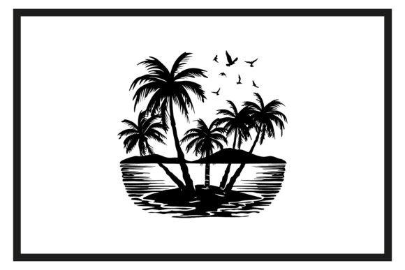 Download Beach Palm Trees Sunset Silhouette - Set Collection