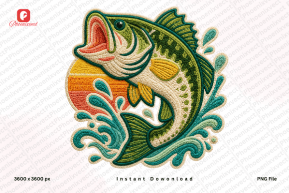 Download Chenille Plush Sunset Bass Fish PNG - Premium Resources