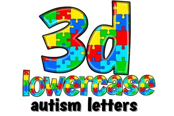Download 3D AUTISM LOWERCASE LETTER SET PNG - Set Collection