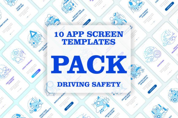Download Driving Safety Mobile App Screen Set - Set Collection