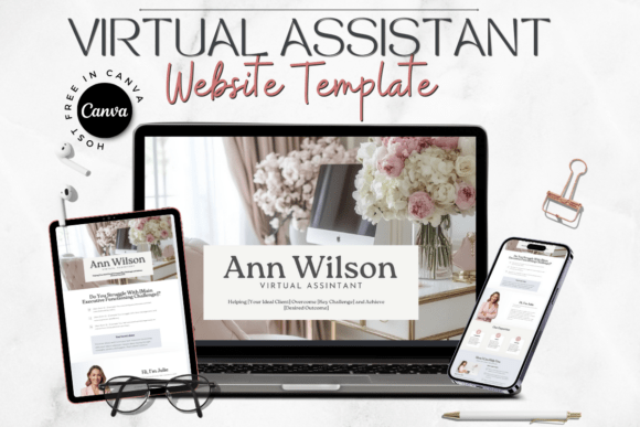 Download Canva Website Template for VA - Premium Resources