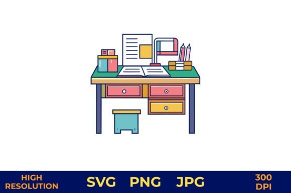 Download Neat Desk Setup Laptop and Stationery - Set Collection