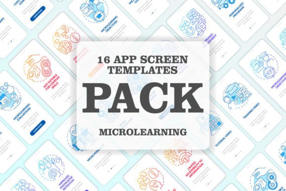 Download Microlearning Mobile App Screen Set - Set Collection