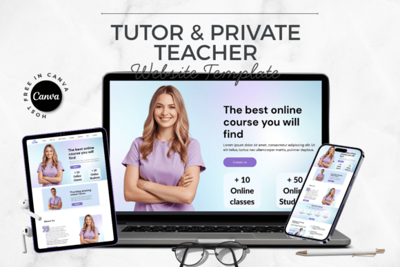 Download Tutor and Private Teacher Canva Website - Website Collection