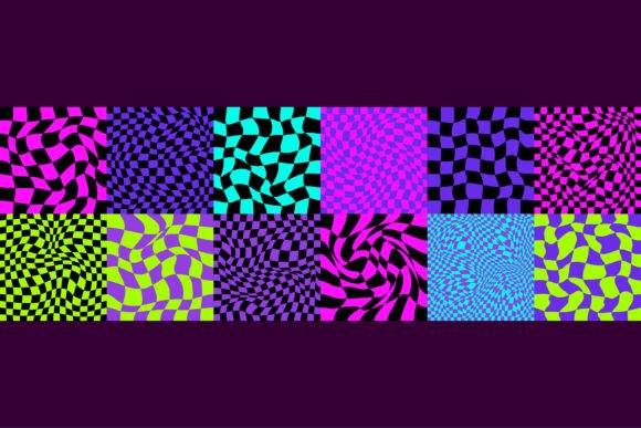 Download Checkerboard Psychedelic Y2 Pattern Set - Set Collection