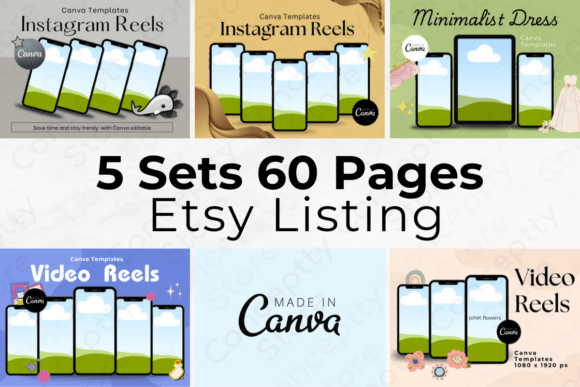Download 5 Sets-60-Pages All-Purpose Etsy Listing - Set Collection