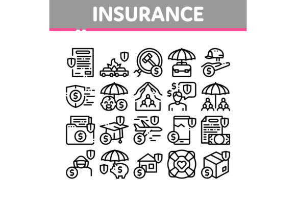 Download Insurance All-purpose Collection Icons Set Vector - Set Collection
