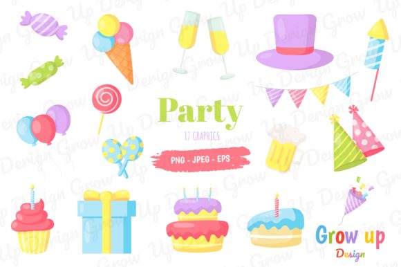 Download Party Icons Set, Carnival Festive Items - Set Collection