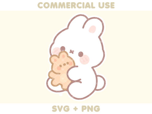 Download Cute Bunny Holding Bear Plush - Premium Resources