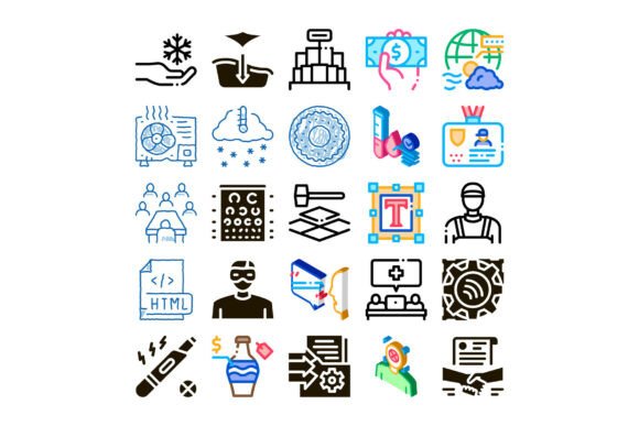 Download Diverse Set of Line and Glyph Icons Expl - Set Collection